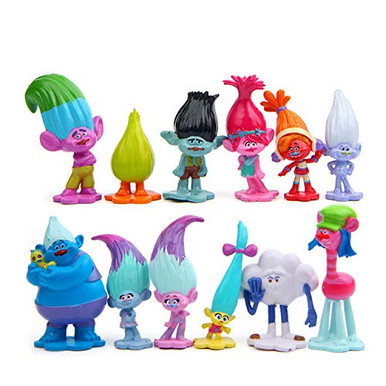 Dawei 12PCS Trolls Idol Doll Trolls cake topper fingure Characters set ...