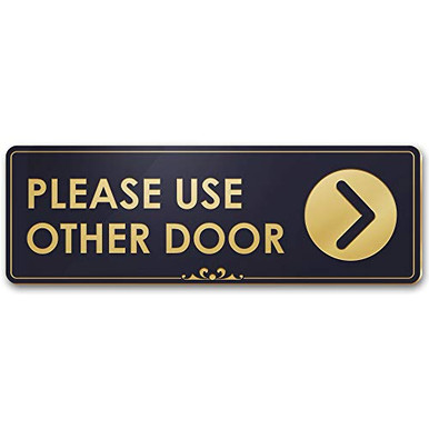 Arrow Metal Home Décor Plaques & Signs "Please Use Other Door" Sign With Right Arrow – Acrylic Plaque, 5 Sizes & 30 Colors – Laser Engraved Arrow Brown Home Décor Plaques & Signs - Foto 10