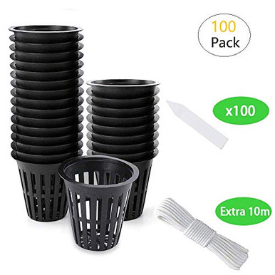 ZeeDix 100 Pack 2 Inch Garden Slotted Mesh Net Cups Plant Nursery Net ...