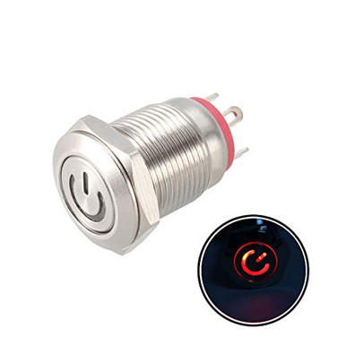 10mm Momentary Metal Push Button Switch – 1NO 1NC COM, 3A 250V, Silver Tone (1-Pack