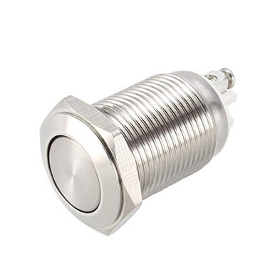 uxcell Latching Metal Push Button Switch Flat Head 16mm Mounting 1NO AC ...
