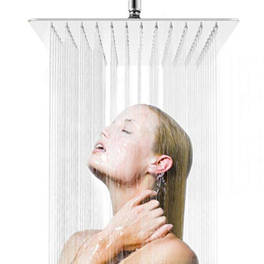 AWARA 12 Inch Rain Shower Head Square Ultra Thin 304 Stainless Steel ...