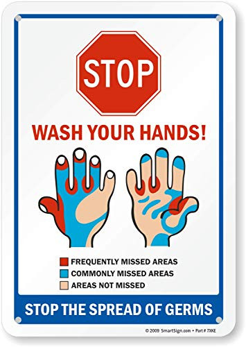 Asl Sign Germs SmartSign - S-5625-PL-10-4CLR Plastic Sign, Legend