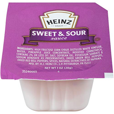 Heinz Sweet Sour Sauce Single Serve Packet 1 oz Packets Pack of 100