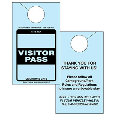 Sold Tags For Rv Visitor Pass Parking Permit Rearview Mirror Hang Tag for Campgrounds RV ...