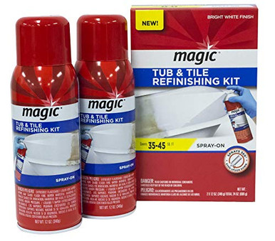 Magic Tub and Tile Refinishing Kit (Bright White) Spray on Aerosol ...
