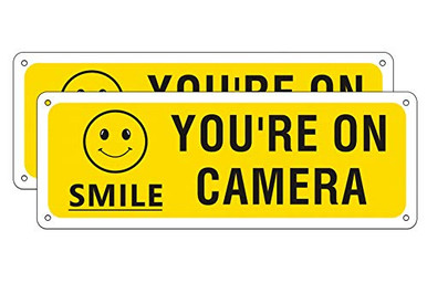 Smile Youre on Camera Sign Video Surveillance Sign Rust Free Aluminum ...