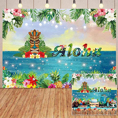 Negeek 7X5ft Durable Soft Polyester Summer Aloha Luau Party Theme ...