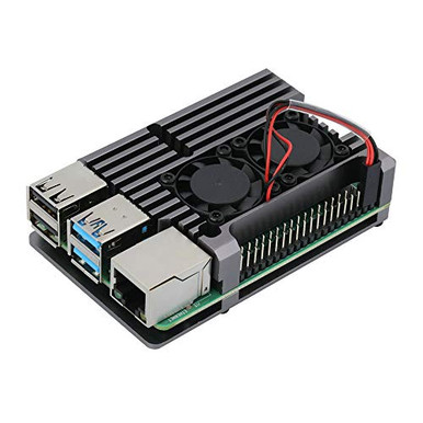Raspberry Pi 4 Model B Aluminum Case with Dual Cooling Fan Metal Shell ...
