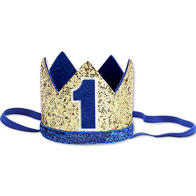 Corona per primo compleanno per bambino, numero 1, Sundecor Glitter