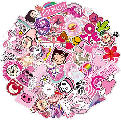 Upriver 100 Pack VSCO Pink Stickers for Laptop Cute Vinyl Laptop ...