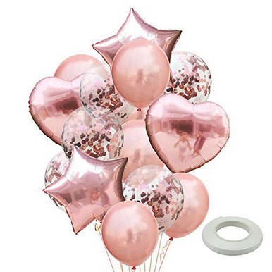 Rose Gold Balloon 14Pcs Birthday Balloon Set Socub Premium Latex Party ...