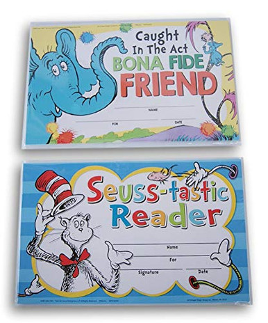 Dr Seuss Classroom Certificate Bundle SeussTastic Reader and Bona Fide ...