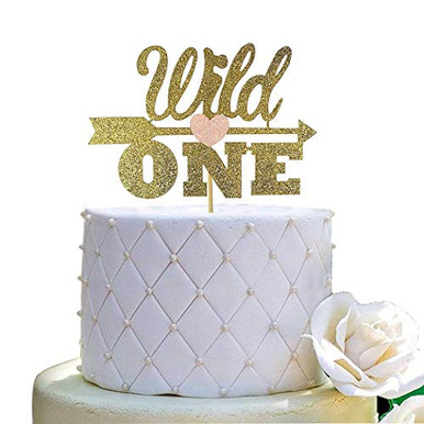 Gold Glitter Wild One Cake Topper Babys First Birthday Party ...
