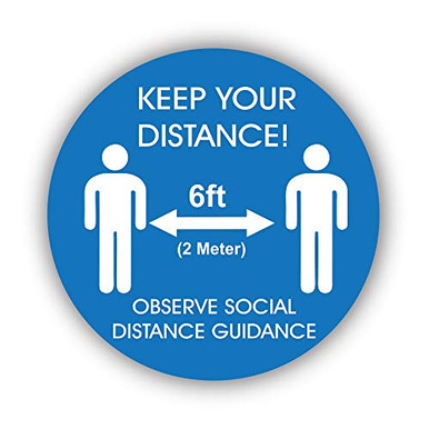 Social Distancing Floor Stickers 10 Pack Large 10 x 10 Inch Vinyl Floor ...