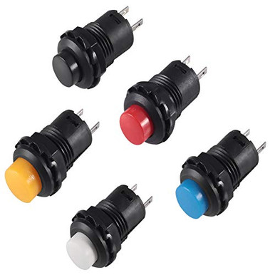 5Pcs Micro on Off Switch 12mm SPST NO Reset Switch Push Button Switch ...