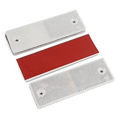 uxcell 4PCS White Rectangle Stickon Safety Reflector Warning Plate w ...