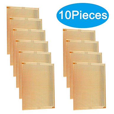YUNGUI 10 Pieces 73mm x 100mm Copper Strip Board957 Holes PCB Prototype ...