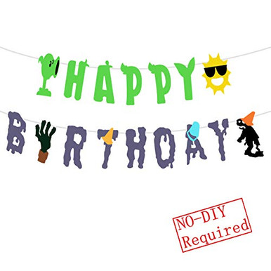 Plants vs Zombies Birthday Banner Plants vs Zombies Birthday Party ...