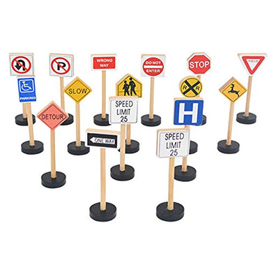 Wooden Vehicles & Traffic Signs, 15 Pieces main image 1
