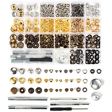 Snap Rivet Kit Leather Rivet Kit 364 pcs 4 Style Metal Snaps Including Snap Button Kit ...