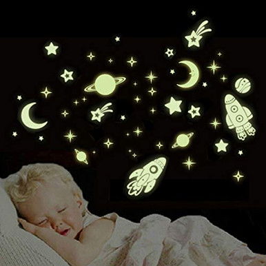 Glow in The Dark Stars Wall Decal Stickers Glowing Stars for Ceiling ...