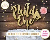 Wild One Cake Topper Baby Shower Party Decoration,Gold Cake Topper for ...
