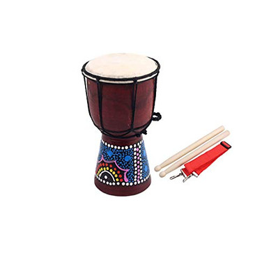 Alnicov 4 Inch Professional African Djembe Drum Wood Goat Skin Good ...