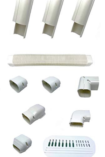 AllTek 4 W 10 Ft Mini Split PVC Decorative AC Line Set Cover Kit for ...