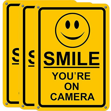 3 Pack Smile Youre on Camera Sign UV Printed Waterproof Fade Resistant ...