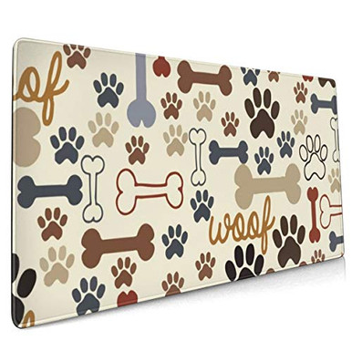 Dog Paw Prints Bones Gaming Mouse Pad Computer Keyboard Mouse Mat Large ...