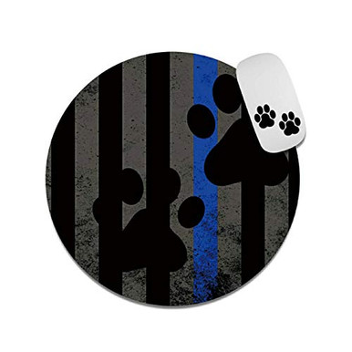 Round Gaming Mouse Pad Mat Custom with Dog paw Print Pattern for Office ...