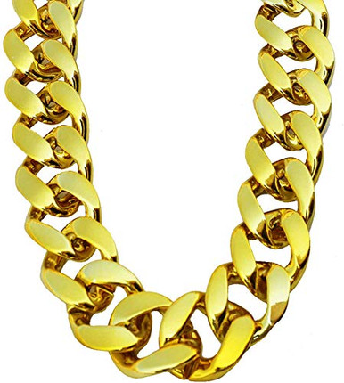 PinCute Big Chunky Hip Hop Turnover Chain Face Gold Chain Costume ...
