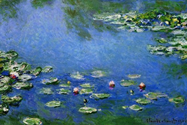 Buyartforless Water Lilies in blue by Claude Monet 36x24 Art Print ...
