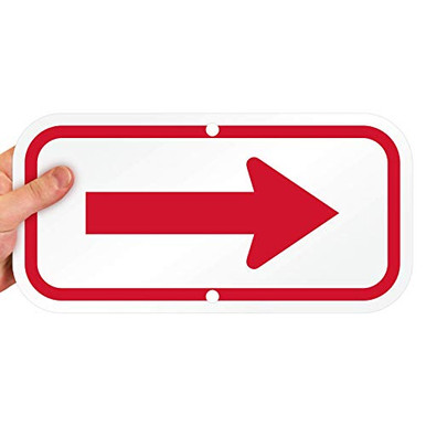 SmartSign Right Arrow Red Sign 6 x 12 3M Engineer Grade Reflective ...