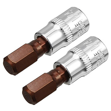 uxcell 2 Pcs 14 Drive x 8mm Hex Bit Socket Standard Metric S2 and CrV ...