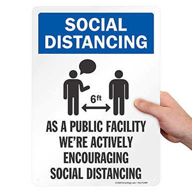 Social Distance Inches SmartSign Social Distancing Sign for Public Facility Encourage Social ...