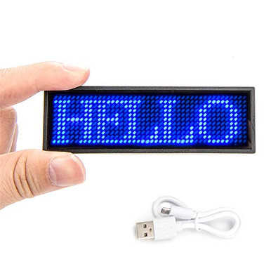 Bluetooth Led Name Tag Wireless Rechargeable LED Badge Scrolling ...