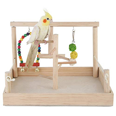 View of Parrot Playstand Bird Play Stand?Cockatiel Birdcage Stands Wood Perch ...