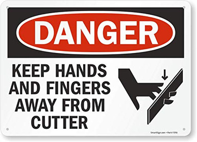 SmartSign Danger Keep Hands and Fingers Away From Cutter Sign 10 x 14 ...