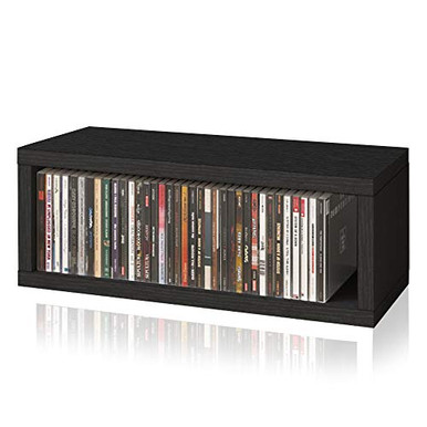 Way Basics Eco Stackable Media Storage CD Rack Shelving Black ToolFree ...