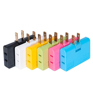 3 Way Wall Outlet Extender 2Prong Swivel Indoor Wall Power Outlet ...