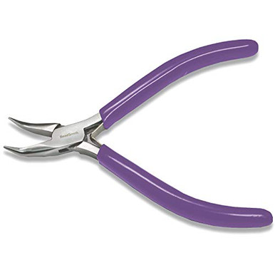 Super Fine Spring Loaded Pliers with Purple Handle (Bent Chain Nose ...