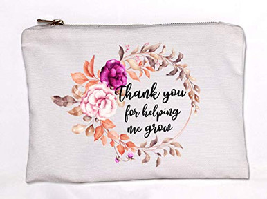 Floral Thank You Makeup Bag Teacher Gifts Mother giftsTeacher ...