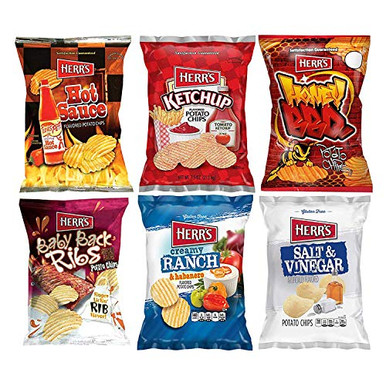 HERR S Potato Chips Honey BBQ TX Pete Hot Sauce Creamy Ranch Habanero ...