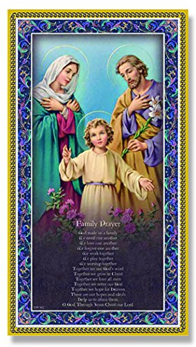 Holy Family Plaque Fine Art Italian Plaque With Prayer 5 x9 With Gold ...