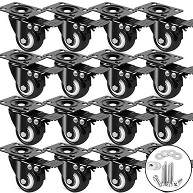 Leffis 16 Pack 2 Inch Caster Wheels with Dual Locking, Heavy Duty Cart ...