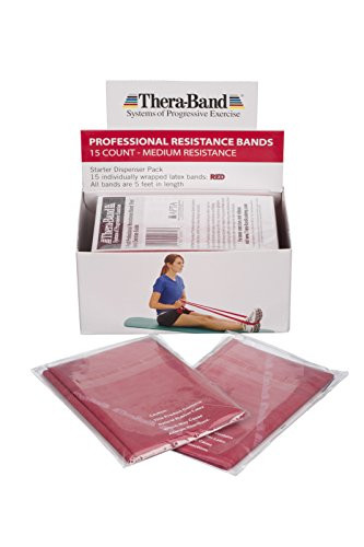 TheraBand Resistance Bands, 5 Foot, 15 Count Professional Latex Elastic ...
