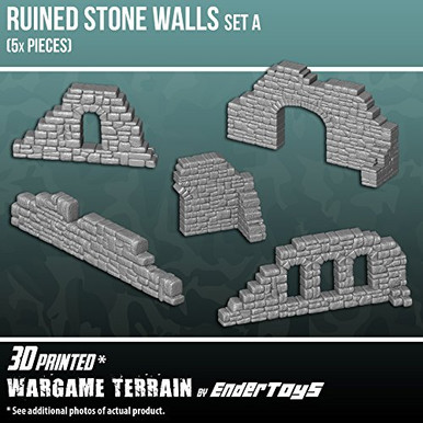 EnderToys Blockade Walls, Terrain Scenery for Tabletop 28mm Miniatures Wargame, 3D Printed And Paintable