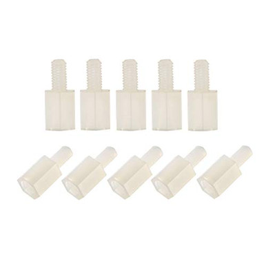 Uxcell 50-Piece M3 Nylon Spacer Standoffs - 10mm+6mm Male-Female Hex For PCB, Drone, Computer Boards
